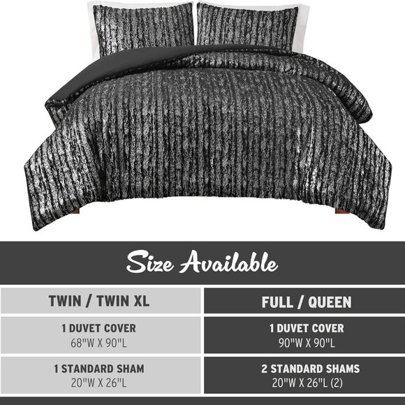 Intelligent Design Full Duvet Cover Set, Faux Fur Duvet Cover Set 3 Piece - Picture 6 of 6